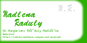 madlena raduly business card